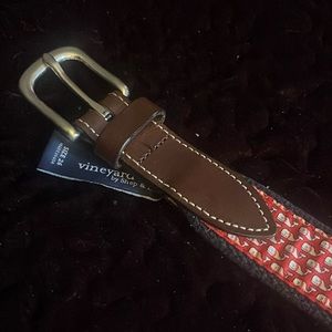 Vineyard Vines Santa Whale Canvas Club Belt Boys Size 26